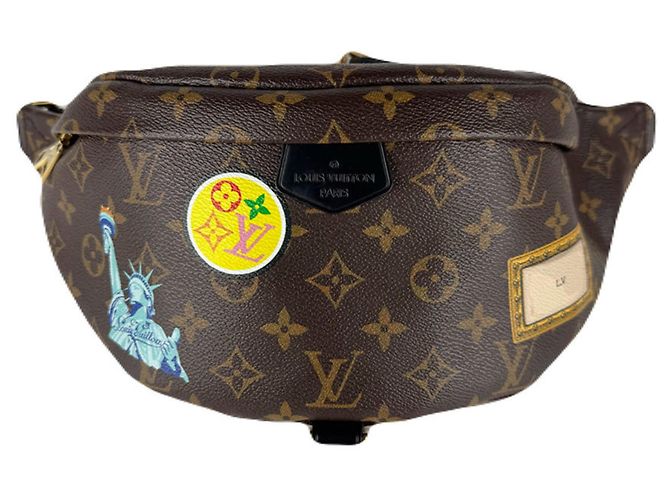 Sac banane Monogram Macassar Louis Vuitton Marron