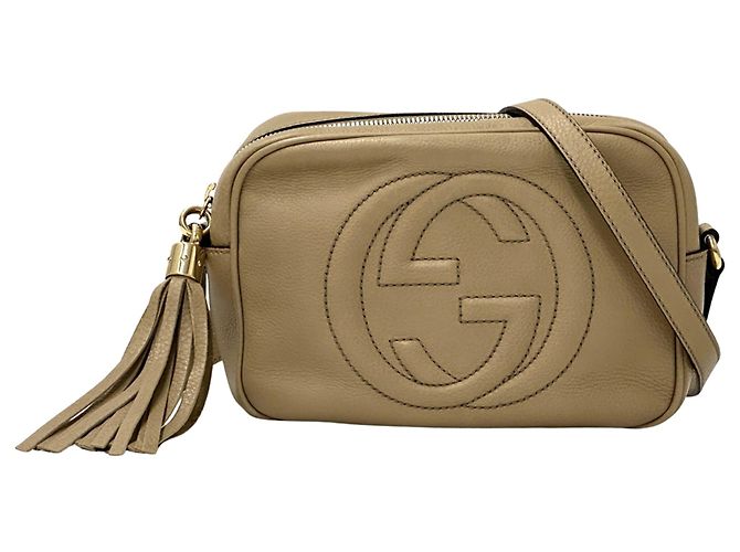 Borsa in pelle beige da donna Gucci