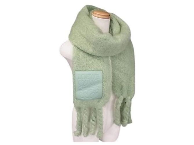 Sciarpa in lana e mohair verde Loewe