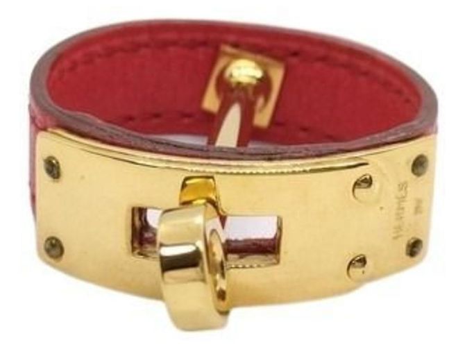 Hermès Anel para lenço HERMES Kelly Vermelho Dourado
