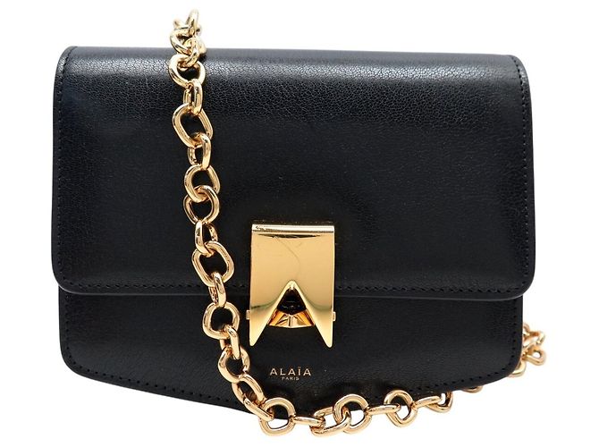 Alaïa BOLSA ALAIA LE PAPA SMALL AA1S01418CA212 EM COURO PRETO