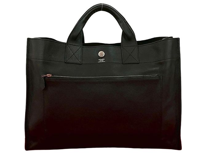 Berline Sac Hermès Belran40 en cuir Evergrain Noir