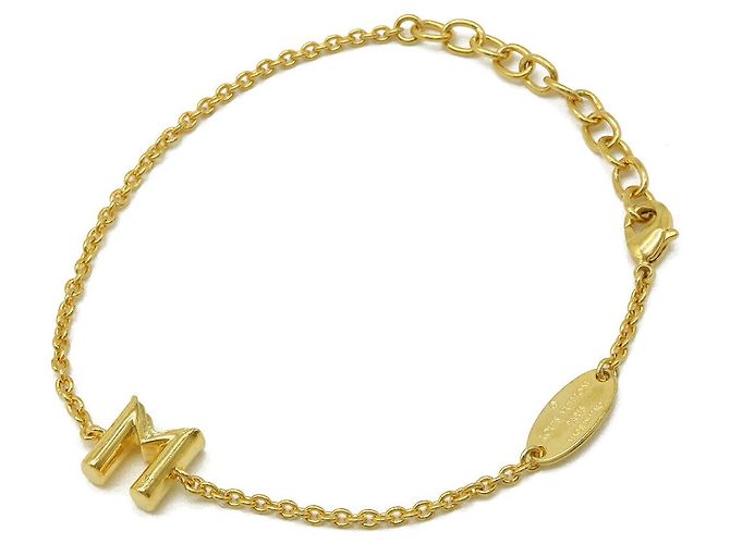 Pulseira M Initial LV&ME da Louis Vuitton Dourado Metálico