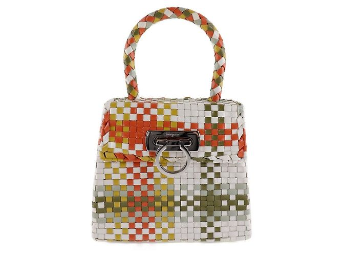 Bolsa de couro Gancini da Salvatore Ferragamo Multicor