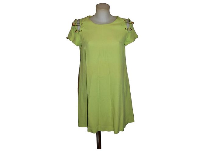 Abito Versus Verde Lime con Spille Dorate
