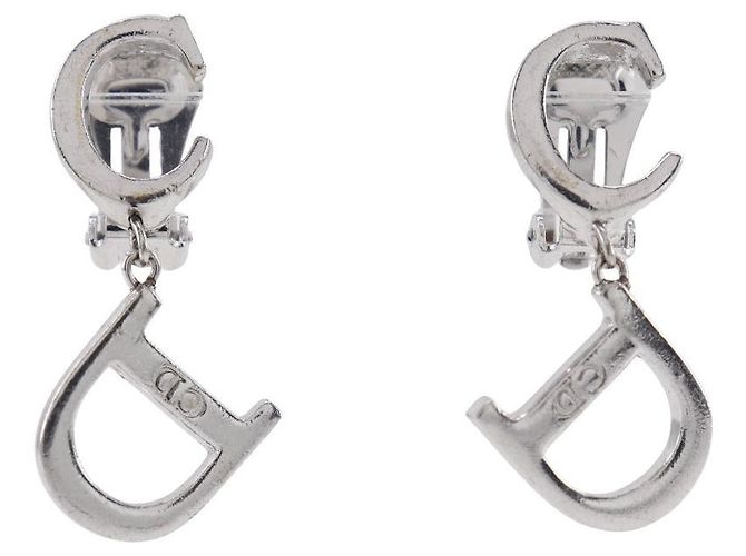 Pendientes logo CD Dior Plata