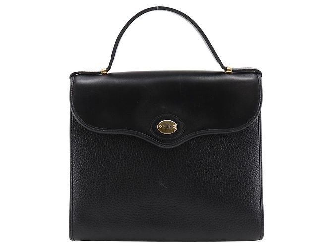 Bolsa de mão em couro de bezerro com logo CD da Dior Preto