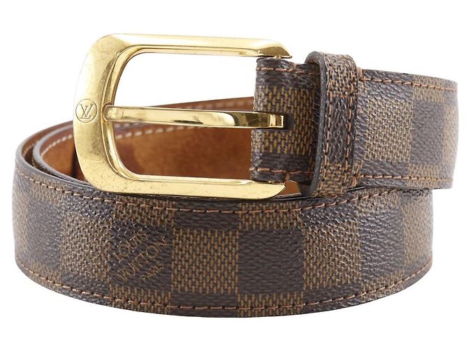 Louis Vuitton Sangle Ellipse Damier Belt Brown