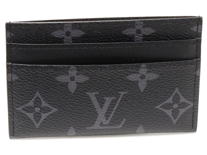 Doppeltes Kartenetui Monogram Eclipse Louis Vuitton M62170 Schwarz Grau