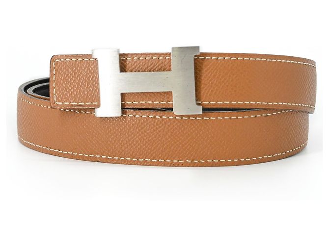 Cinturón reversible bicolor Mini Constance de Hermès Castaño Negro