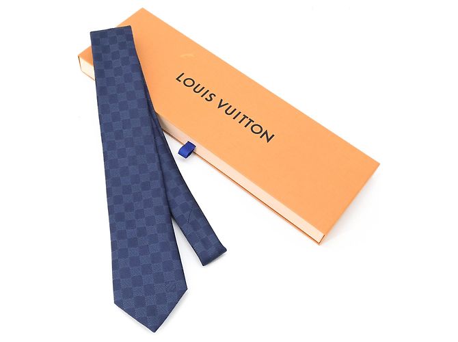 Louis Vuitton Navy Silk Cravat Navy blue