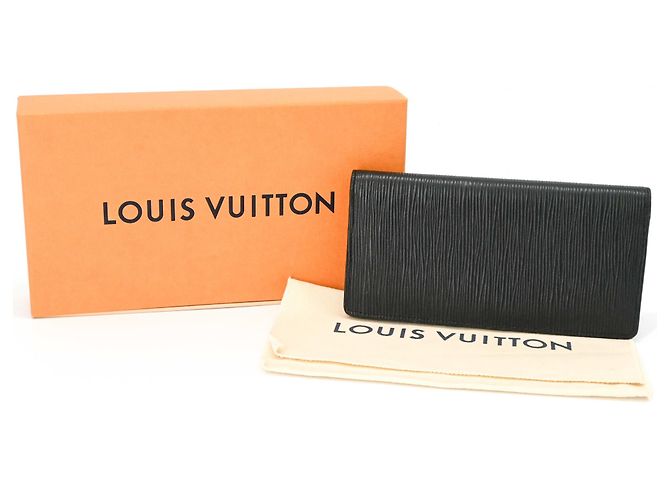 Louis Vuitton Epi Portefeuille Brazza Long Wallet Black