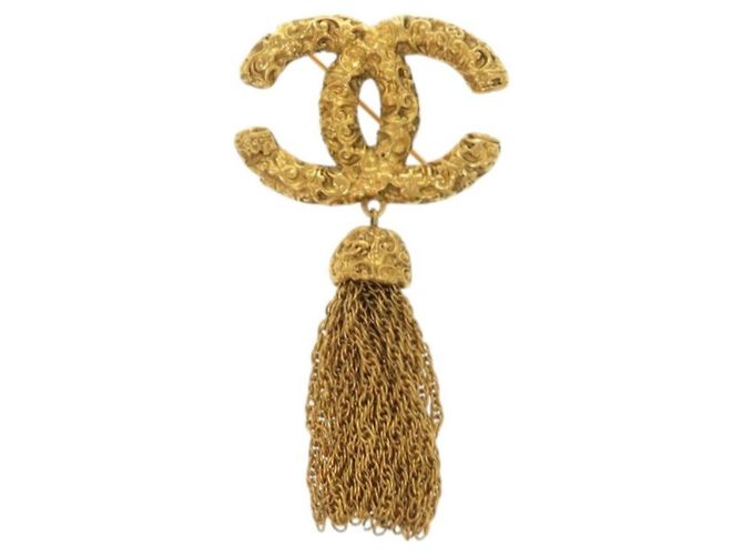 Chanel Gold Lava Coco Mark 95A Fransenbrosche Golden