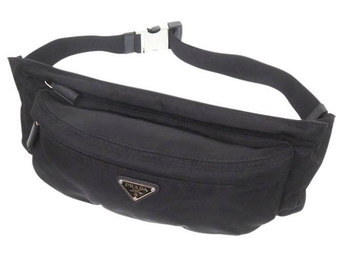 Bolsa de cintura/sling em nylon preto Prada