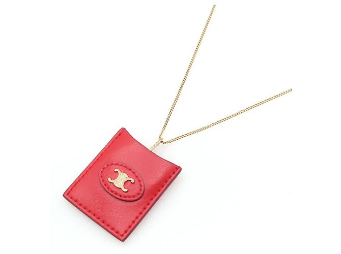 Céline Collana Pendente Specchio Cuore Triomphe Celine Rosso D'oro