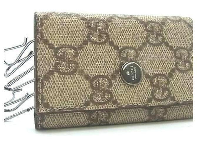 GUCCI GG Supreme Key Case Blue Beige