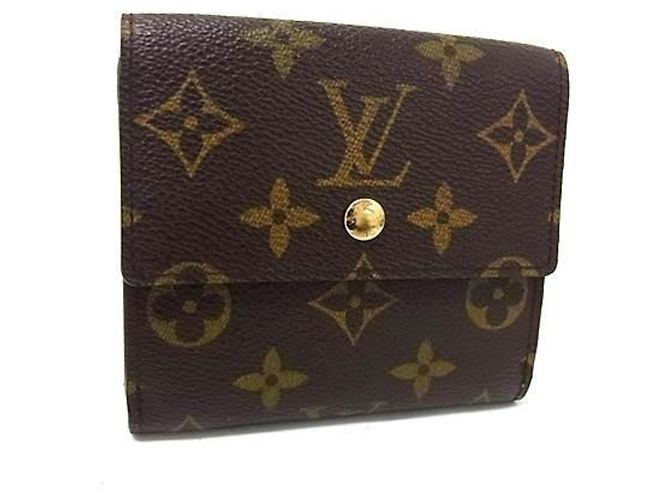 Carteira dobrável Monogram Louis Vuitton Marrom