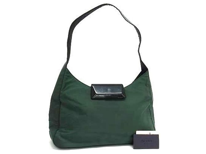 Tote Prada Shoulder Bag B8422 Black Green