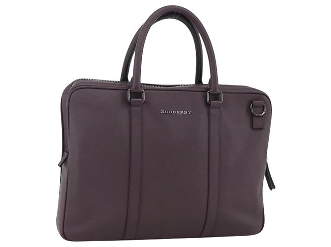 Burberry Handtasche aus Leder lila silber Auth ka2917