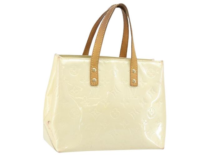 LOUIS VUITTON Sac à main Monogram Vernis Reade PM Perle M91336 LV Auth ep13659
