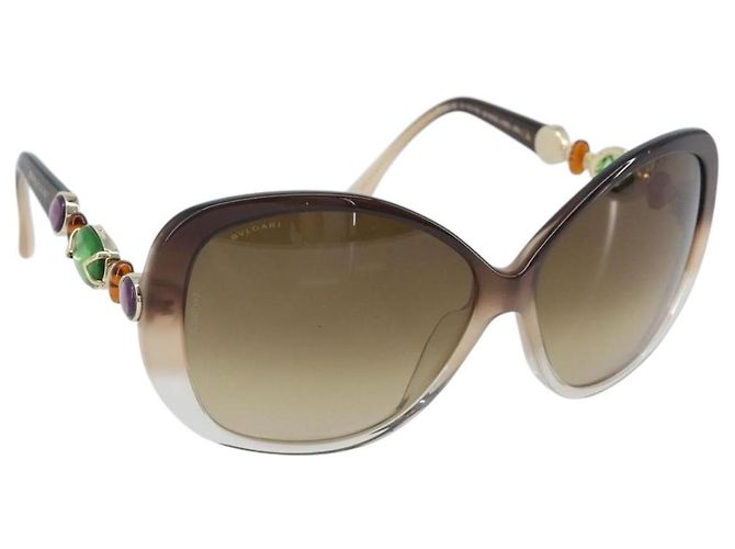 Bulgari Gafas de sol BVLGARI de plástico marrón Auth bs33710 Castaño