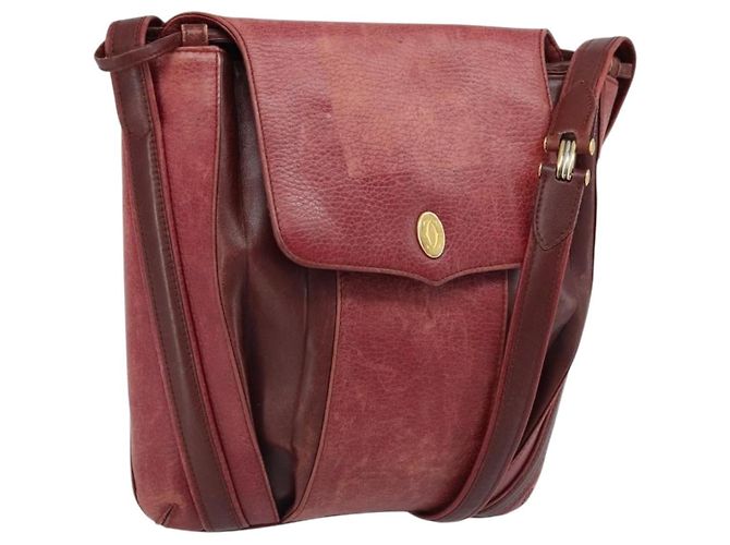 Borsa a Spalla Cartier in Pelle Rossa e Oro Auth ka2873 Rosso D'oro