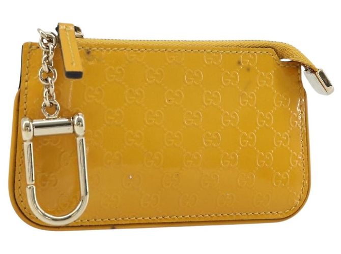 Monedero de lona Micro GG Guccissima PVC Amarillo 233183 Auth BA10953
