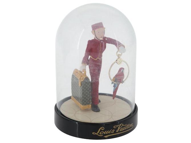 LOUIS VUITTON Snow Globe Pageboy Clear Red LV Auth 172367A