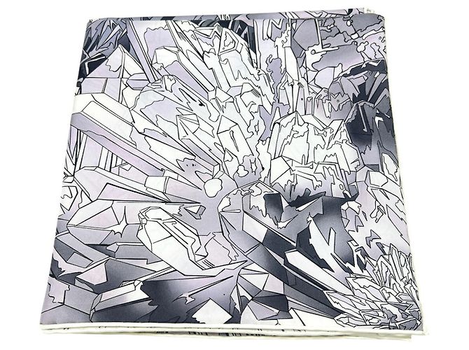 Hermès HERMES Carré 90 La Valle di Cristallo Sciarpa Marrone Porpora