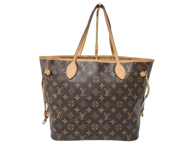 LOUIS VUITTON Neverfull MM Monogram Canvas Tote Bag Brown