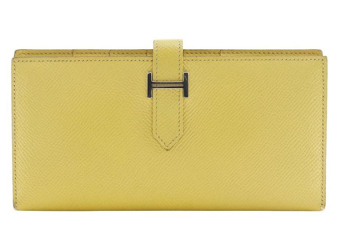 Hermès Hermes Bearn Soufflet Epsom Long Wallet Yellow