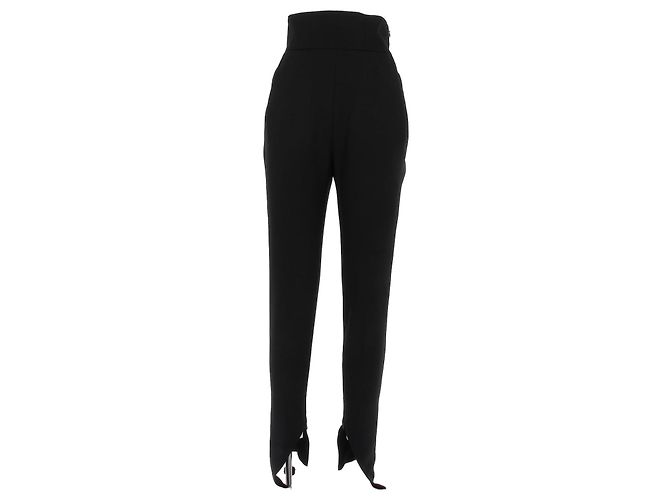Alexandre Vauthier Schwarze Wollanzughose