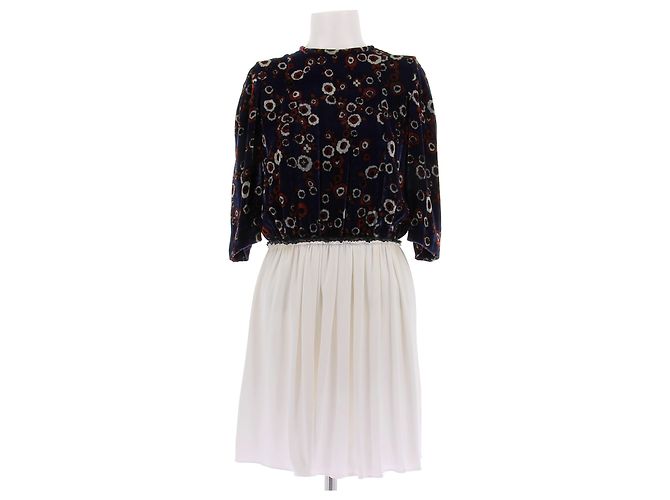 Vestido Louis Vuitton Azul e Branco de Algodão S Azul marinho