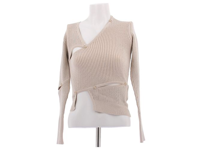 Jacquemus Der Gedrehte Cardigan Beige