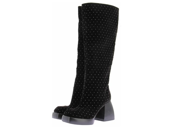 Nodaleto Botas "Bulla solal" de terciopelo Negro