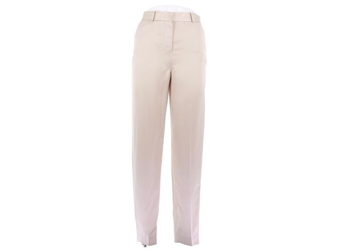 Totême Satinierte cremefarbene Hose Beige