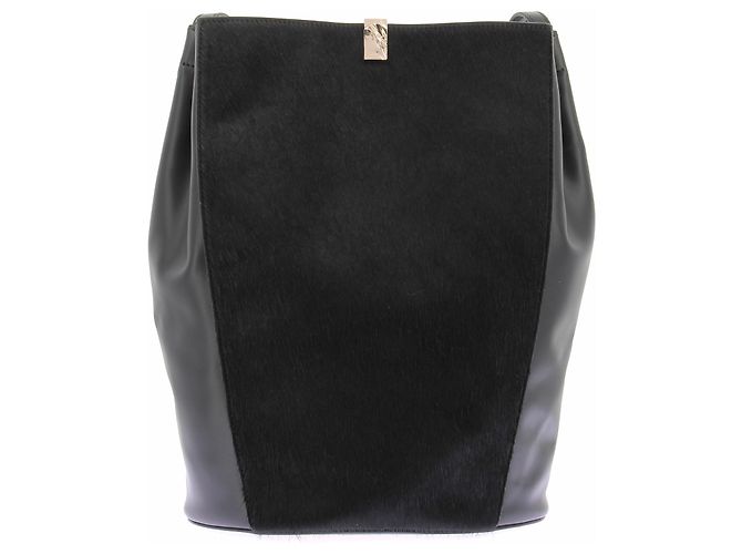 Autre Marque "Odile" schwarze Lederhandtasche