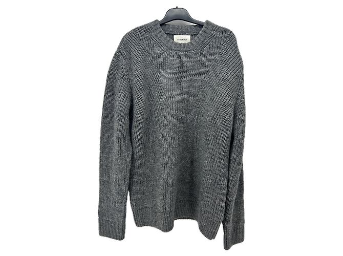 Autre Marque Grauer Pullover aus Alpaka und Wolle