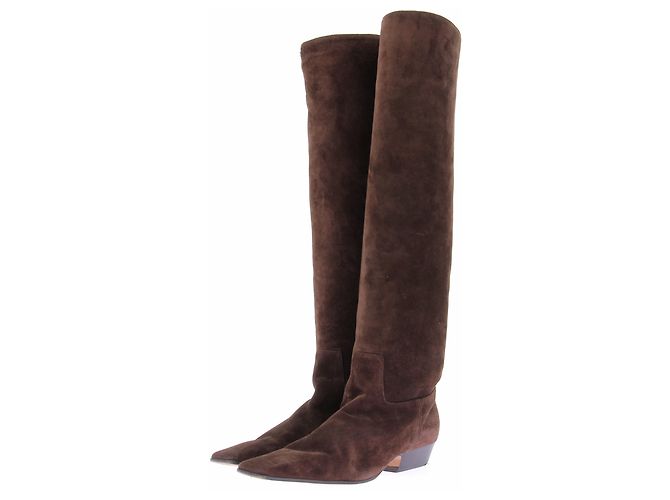 Khaite Santiags en daim marron