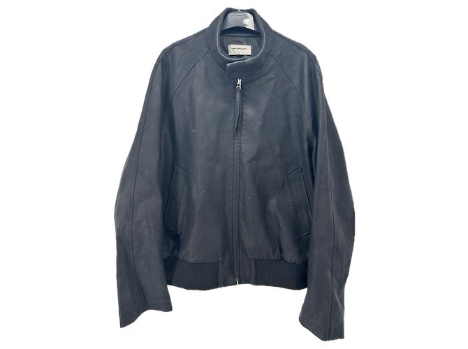 Autre Marque SIMPLE PROJECT Black Leather-Effect Jacket XL