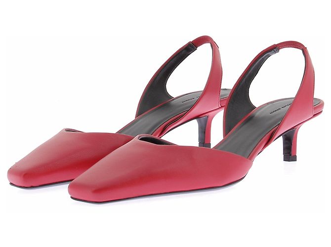Autre Marque Rote Leder-Slingbacks