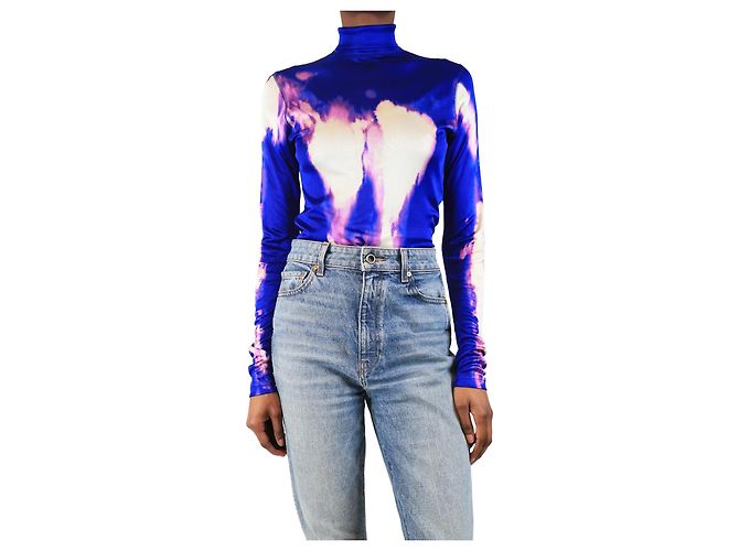Phoebe Philo Purple printed high-neck top - size XS