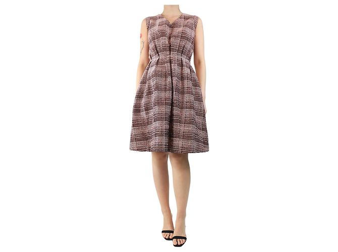 Marni Vestido midi rosa sin mangas con fruncidos - talla UK 8