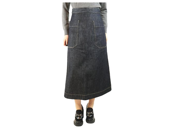 Studio Nicholson Gonna in denim blu - taglia UK 10