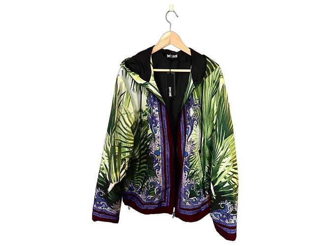 Just Cavalli Women's Jacket with Palm Print Multiple colors Green Purple