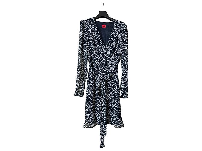 Hugo Boss Kleid Mehrfarbig Polyester Größe 36 Mehrfarben