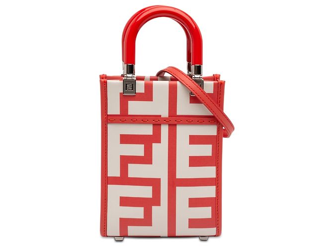 Fendi Mini Tote Sunshine Shopper em Couro Branco Marc Jacobs