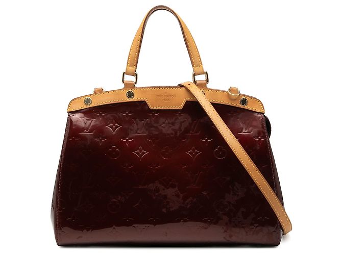 Louis Vuitton Bolsa Brea MM em Vernis Monogram Vermelho Bordeaux