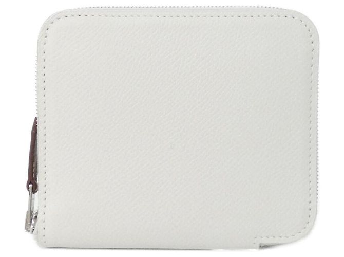 Hermès Hermes MORS & CO Silk Compact Wallet White Red