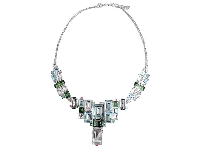 Collana Geometrica Swarovski Reload in Rodio Multicolore
